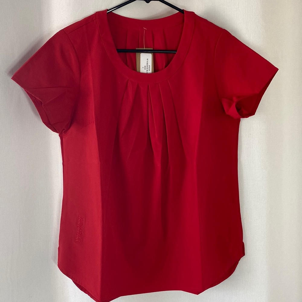 Ladies Red Blouse Small 100% Polyester